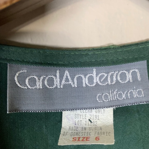 VTG Carol Anderson Green Dress with with Tapestry Bodice Size 6 - Picture 15 of 15